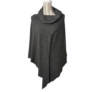 KAVU “Pretty Poncho” Solid Charcoal Pullover One Size OSFA Cover Up Warmth Cozy